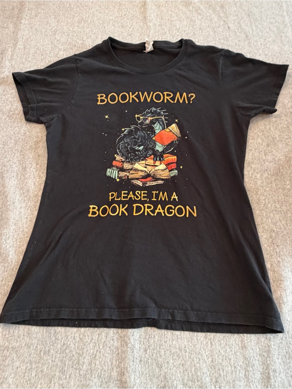 Book Dragon Graphic Tee - Black